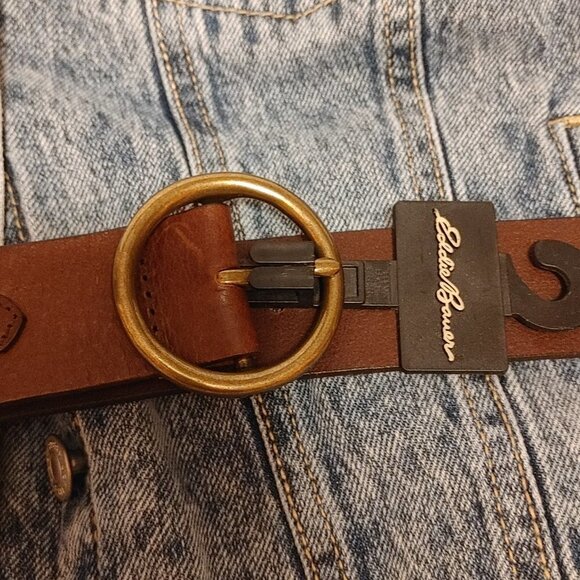 ATTRACTIVE EDDIE BAUER Brown Leather Belt  Women's L OUTDOOR OUTFITTER - Picture 3 of 8